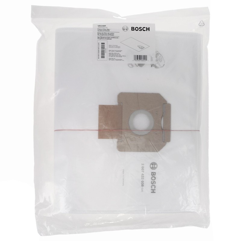 Bosch VB140F 5-Pack 14-Gallon White Fleece Filter Bags for VAC140 (2-Pack) gallery