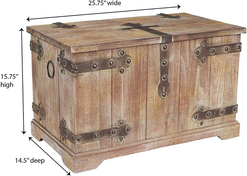 Rustic Brown Large Wooden Decorative Storage Chest Bench Trunk Organizer Bedroom gallery