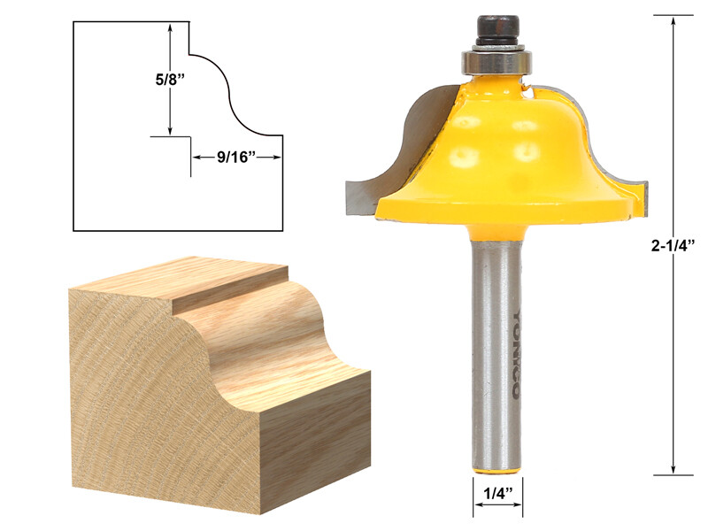 9/16" Roman Ogee Edge Forming Router Bit - 1/4" Shank - Yonico 13184q gallery