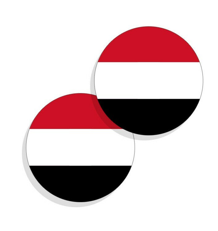 Yemen Flag Stickers Flag Decals Round Indoor Outdoor 4 Circles Yemen Flag gallery