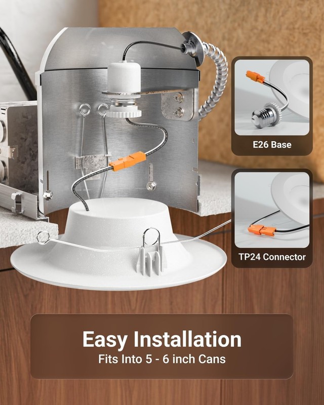 Energy-Efficient 5/6 Inch LED Recessed Downlight, Dimmable & CCT Selectable gallery