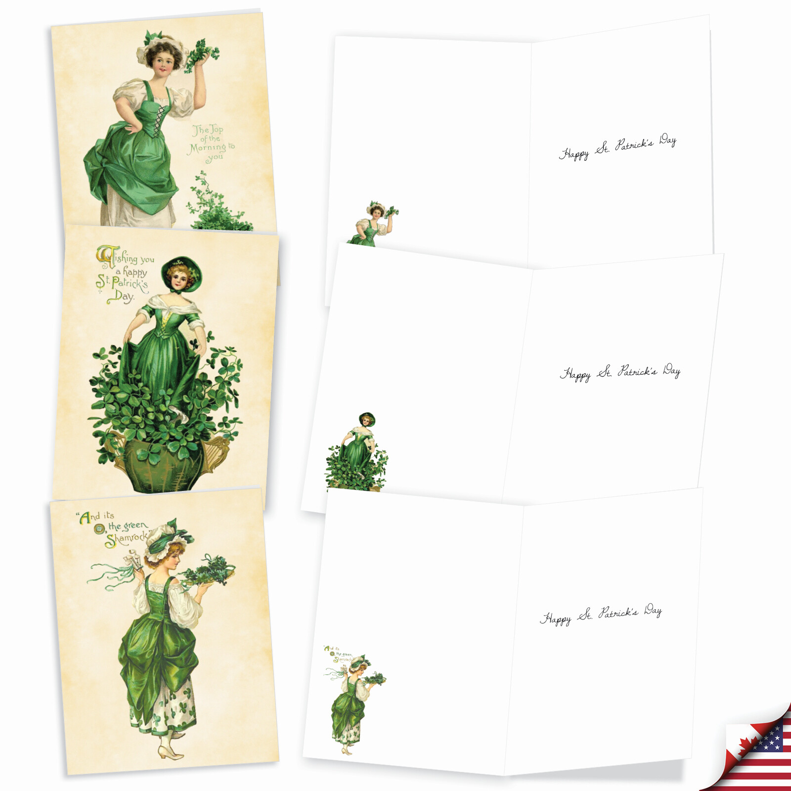 20 Asst'd St. Patrick's Day Notecards w/ Envelopes(2 of Each) Irish Vintage gallery