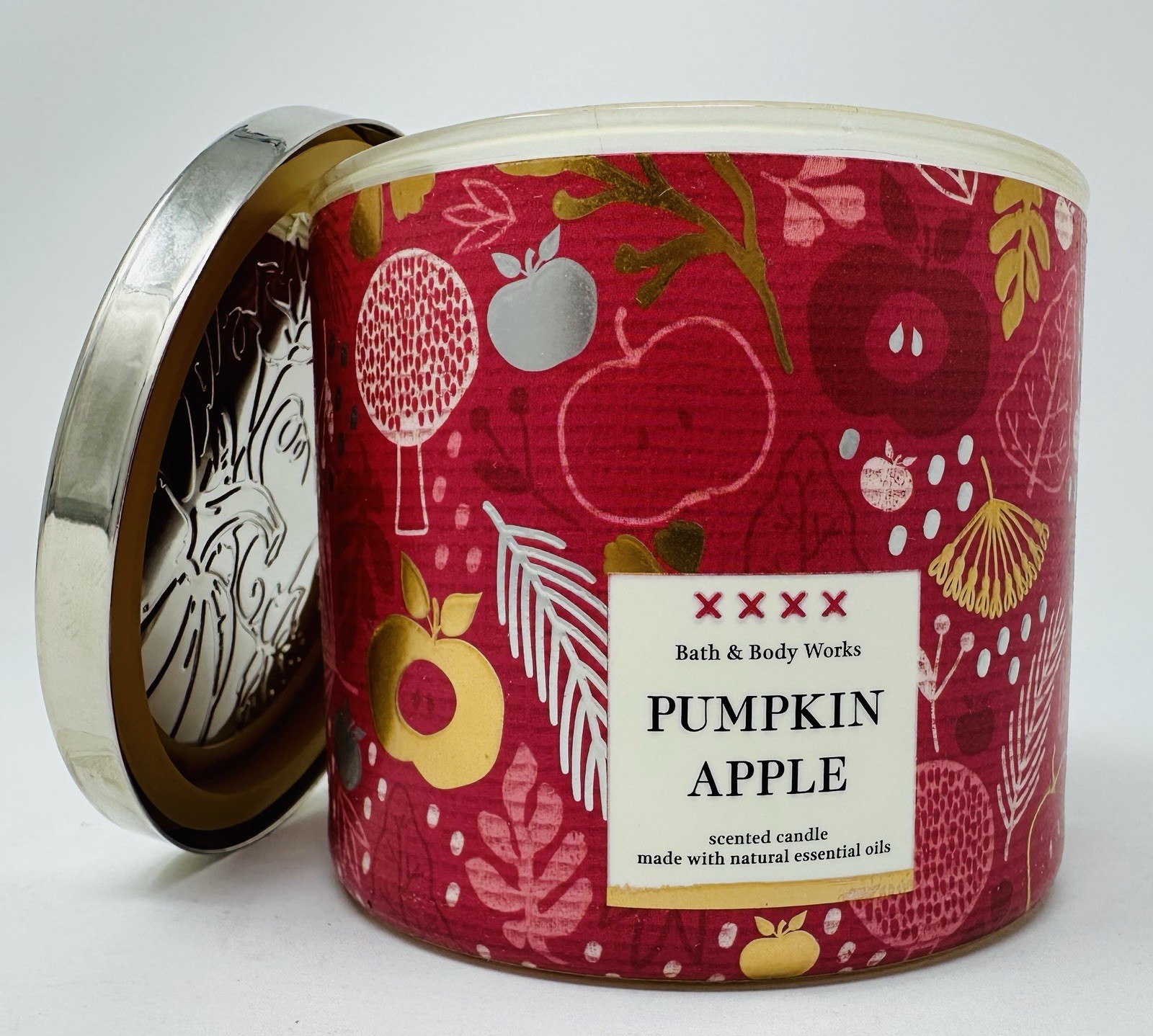 PUMPKIN APPLE BATH & BODY WORKS LARGE SCENTED 3-WICK 14.5 OZ FILLED FALL CANDLE gallery