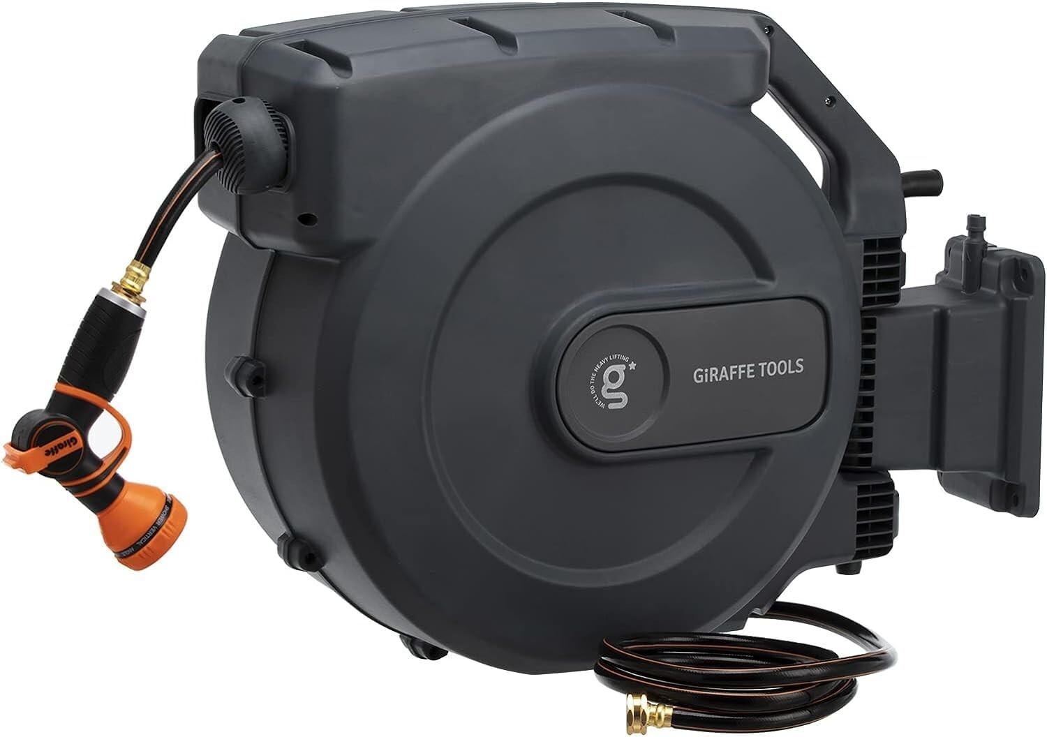 Giraffe Tools Retractable Garden Hose Reel 65-155 FT Water Hose Reel Wall-Mount gallery