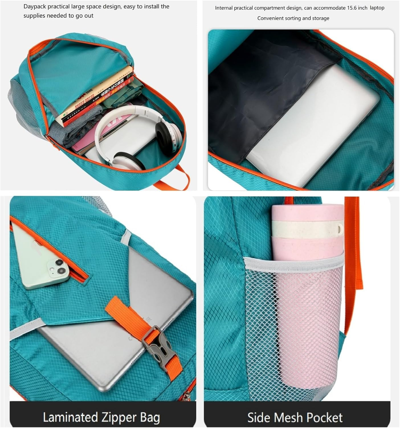 25L Foldable Hiking Backpack Lightweight Packable Basic-Daypack Collapsible Bag 3