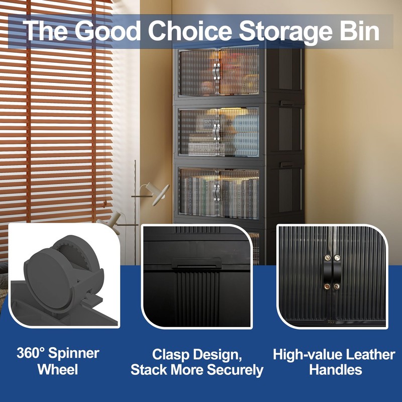 145Gal/580Qt Collapsible & Stackable Storage Bins with Door & a Lid,Perfect f... gallery