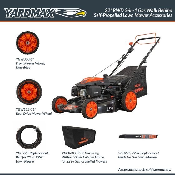 Yard Max 22 in. 201cc SELECT PACE 6 Speed CVT High Wheel RWD 3-in-1 Gas Walk Beh gallery