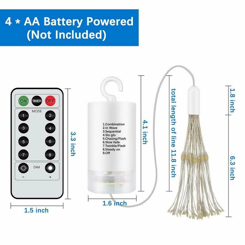 150 LED Firework Fairy String LED Light Dandelion Hanging 8 Modes Remote Party gallery