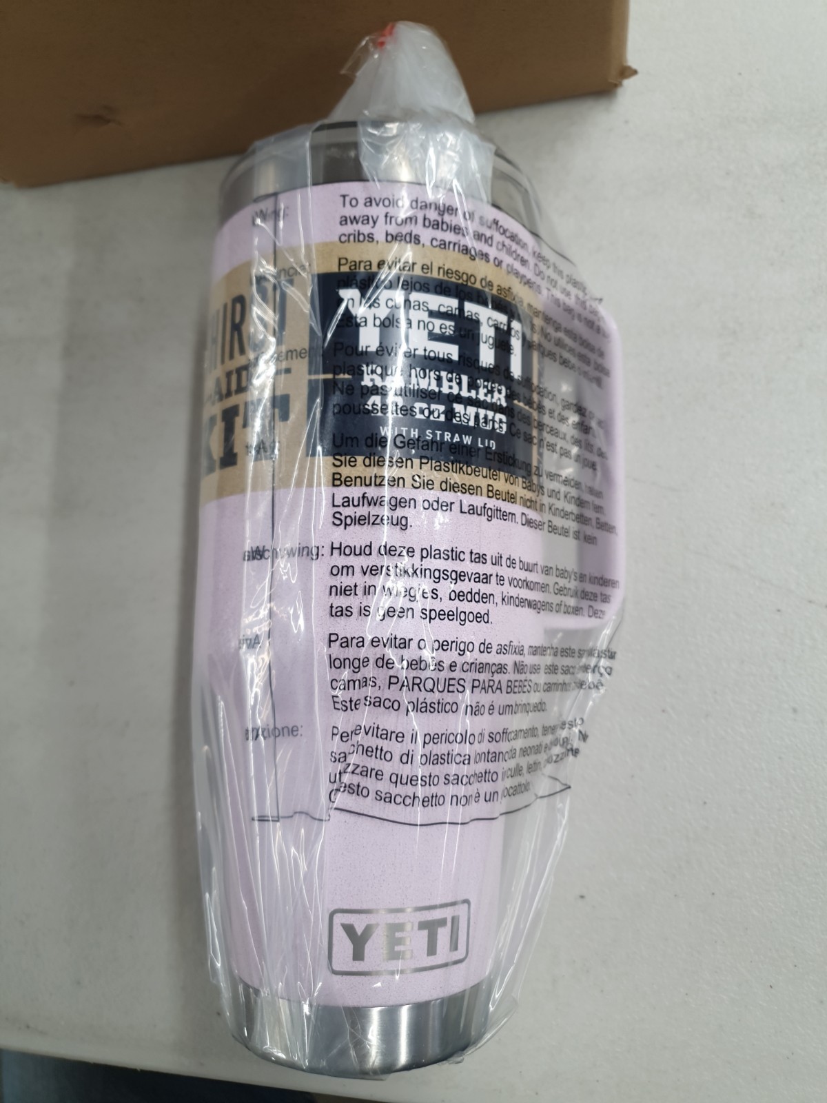 YETI 42 oz Rambler With Handle Straw Cherry Blossom Textured Pink gallery