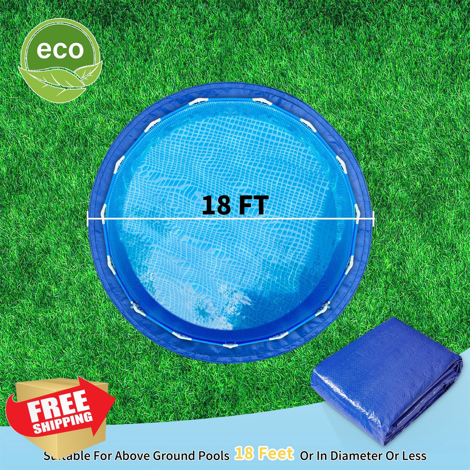 RAINDEWAY 18FT Blue Pool Liner Ground Cloth Protector gallery