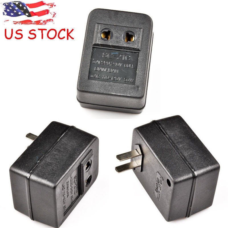 Universal Voltage Converter Adaptor 50W Step Up 110V-220V Transformer US Plug gallery
