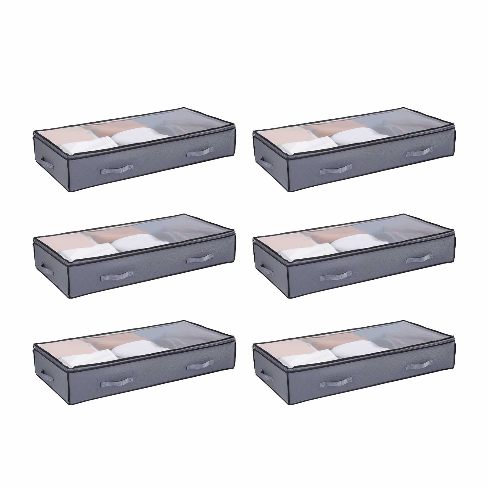 Uimoso 90L Stackable Under Bed Storage Box with Transparent Lid, Set of 6 gallery