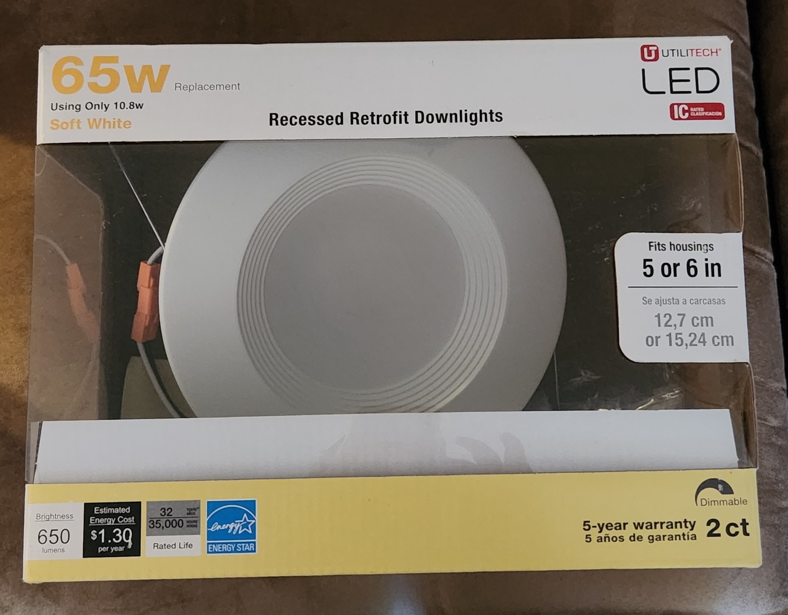 UTILITECH LED 5"-6" RECESSED DOWNLIGHT INDOOR/SOFT WHITE ENERGY STAR gallery