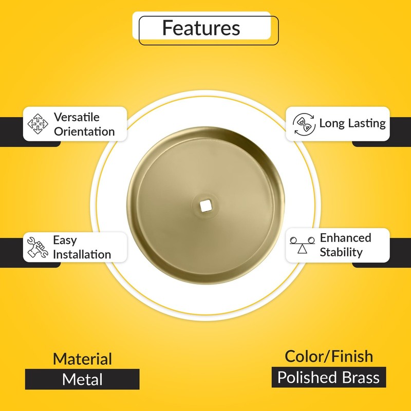 Closet Back Plate Metal Material, Polished Brass Finish, 2-3/4" Diameter for ... gallery