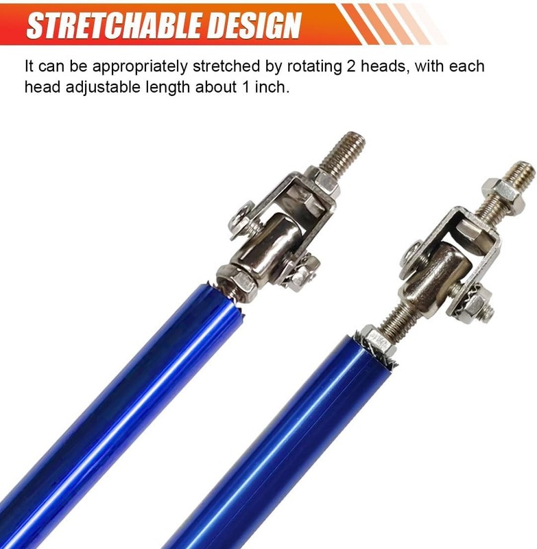 2PCS 8"-11" Adjustable Splitter Strut Rods, Car Front Bumper Lip S Color: Blue gallery