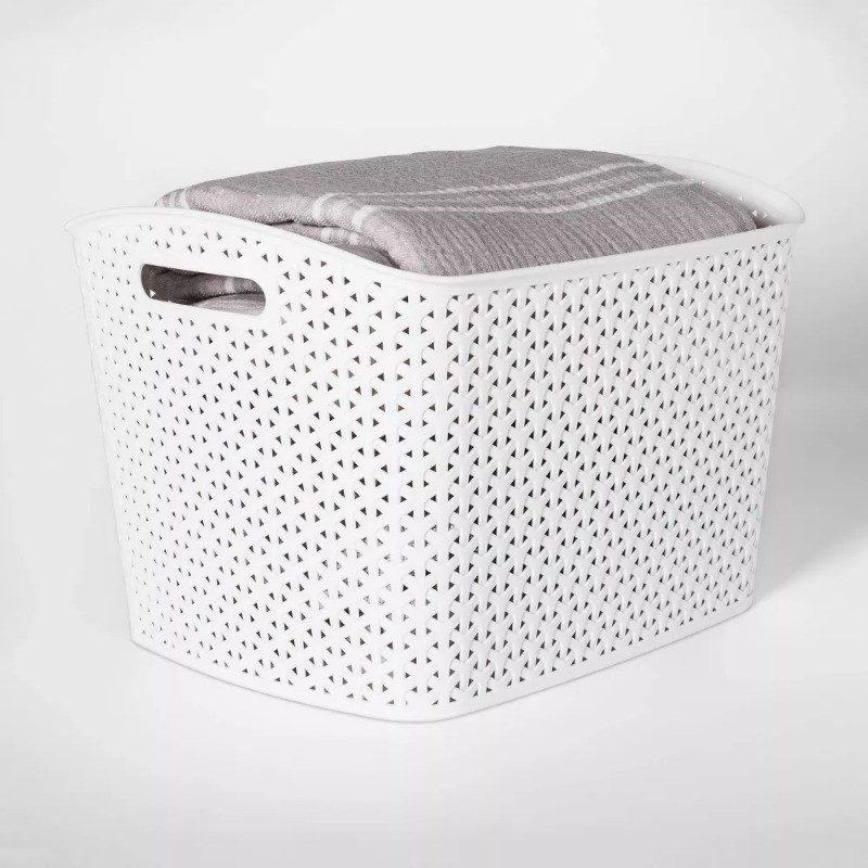 Y-weave XL Curved Decorative Storage Basket white gallery
