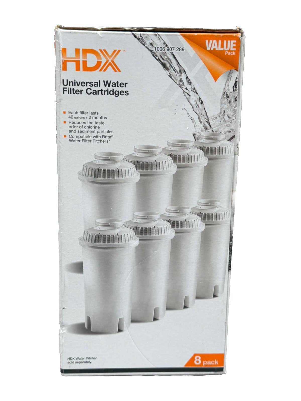HDX Water Pitcher Replacement Water Filter Cartridges BPA Free 8-Pack gallery