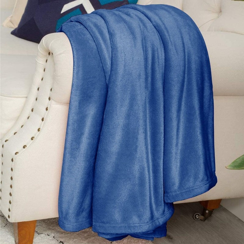 2 pack Extra Soft Warm Fleece Heat Plush Throw Washable Blanket 50" x 60" gallery