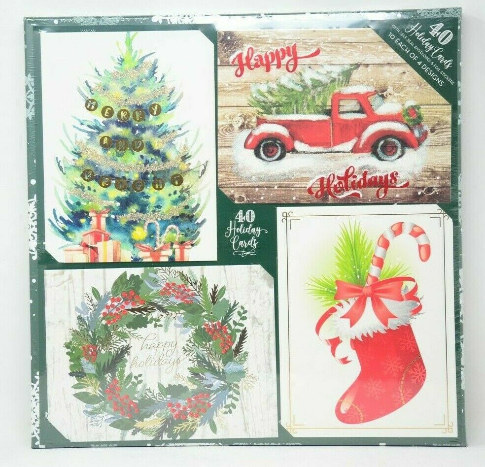 40 Traditional Festive Holiday Cards with Matching Self Sealing Envelopes gallery