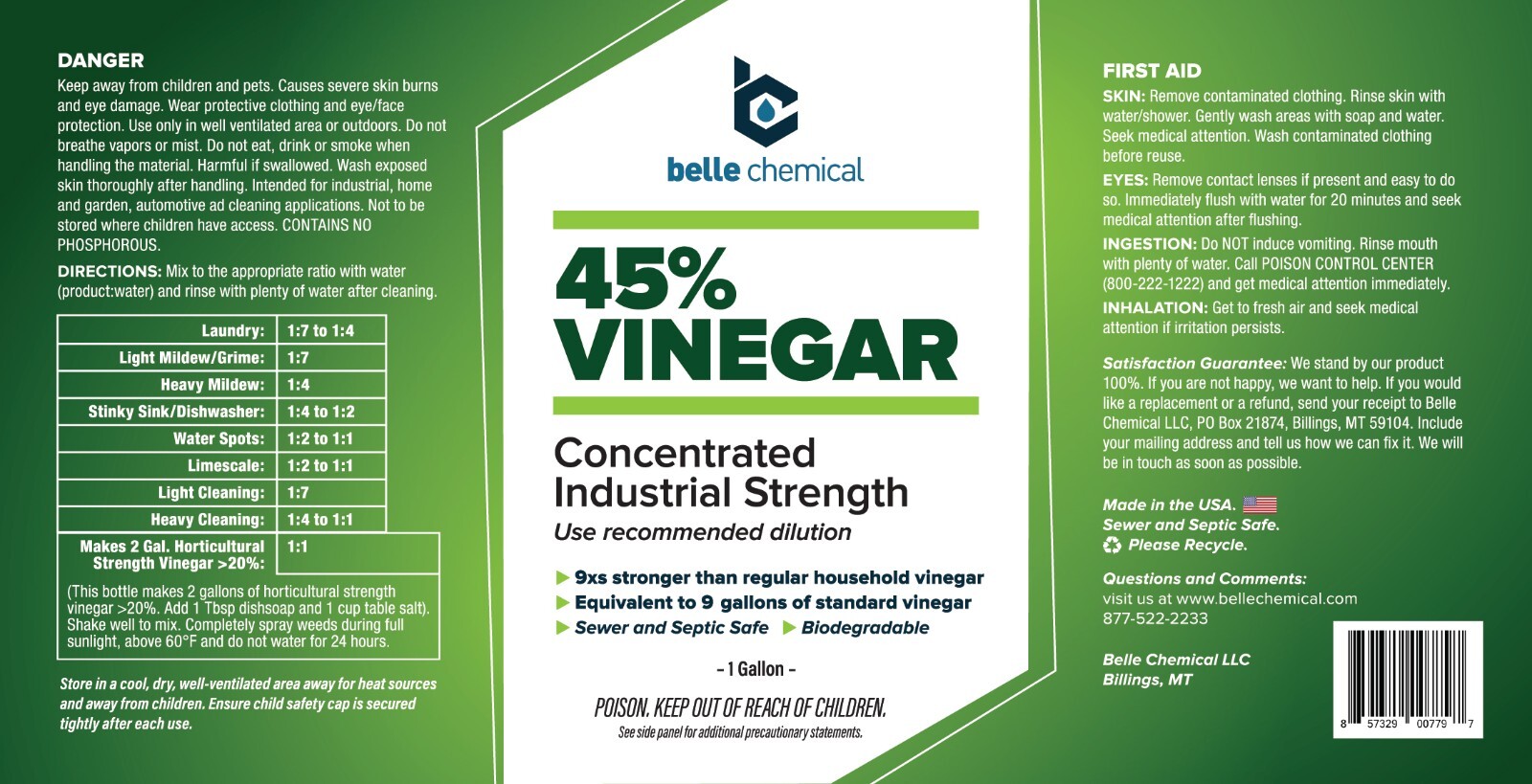 45% Pure Vinegar - Concentrated Industrial Grade (1-Gallon) gallery