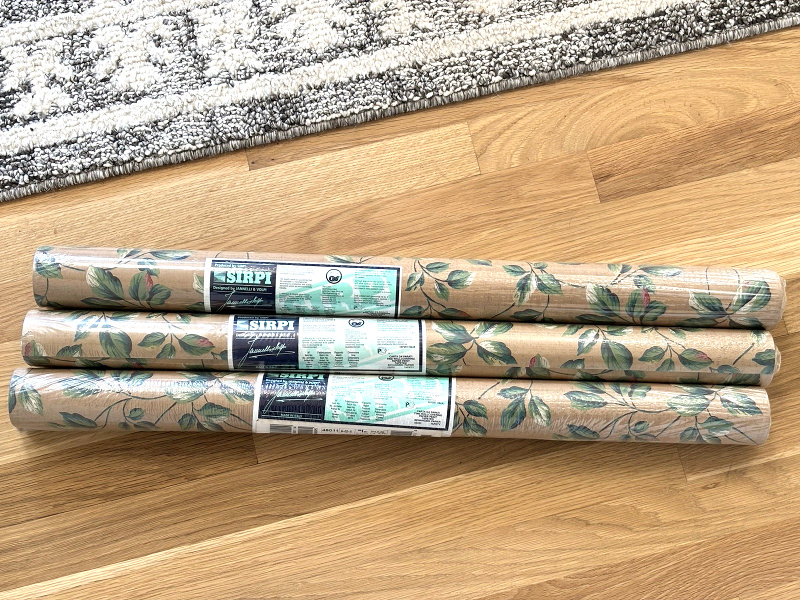 3 ROLLS SIRPI ITALIAN WALLPAPER JANNELLI & VOLPI #4801 PREPASTED NEW OLD STOCK gallery