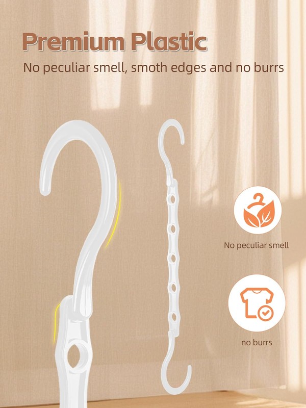 HOUSE DAY White Magic Space Saving Hangers, Premium Smart Hanger Hooks, Sturdy gallery
