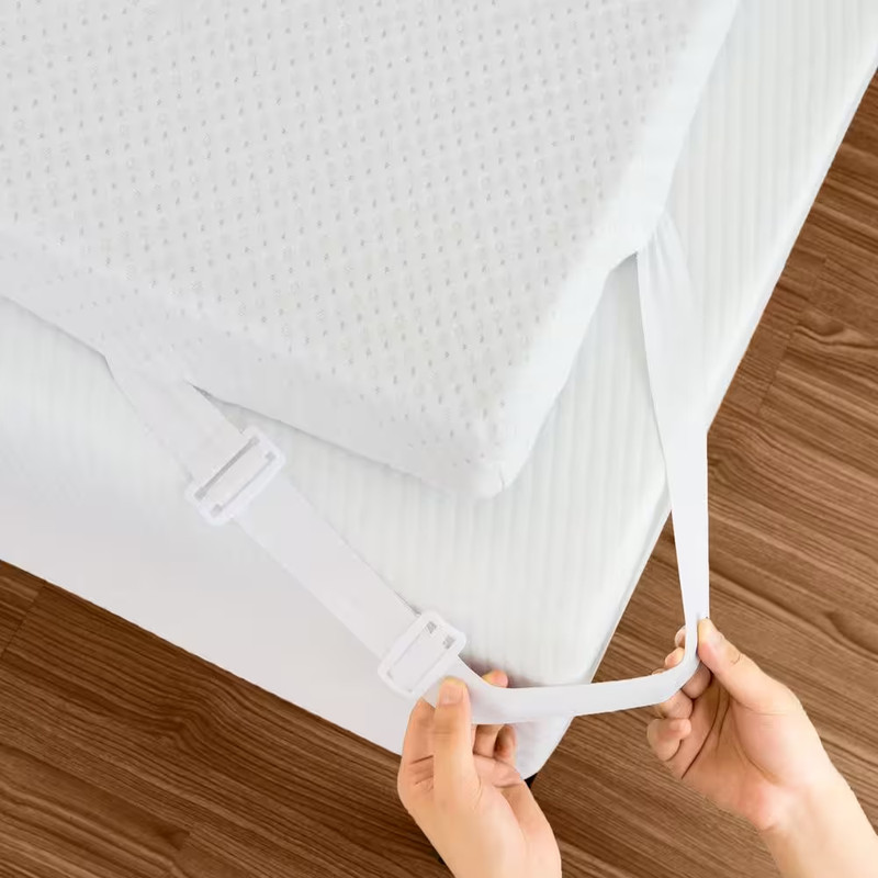 Medium 4 In. Full Gel Memory Foam Mattress Topper with Easy Care Machine Washabl gallery