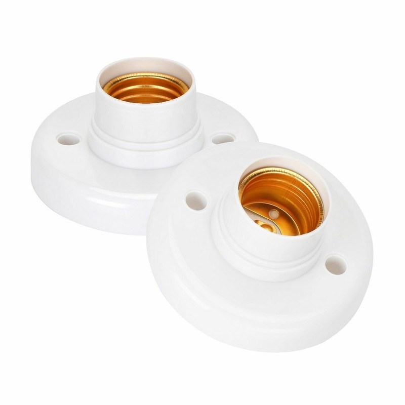 E27 Light Bulb Screw Cap Socket Adapter Pendant Lamp Round Fixing Base Holder gallery