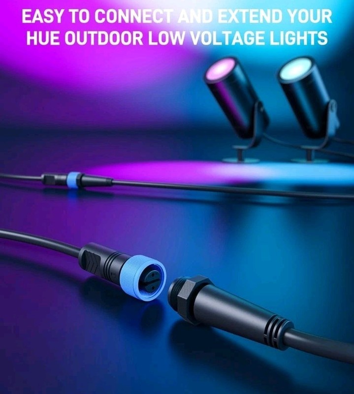 8-Foot (4 Pack) Waterproof Cable Extension for Philips Hue Outdoor 24V Lights gallery