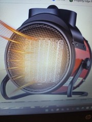SAKER Portable Floor Space Heater Forced Air Fan, Dial, 2 Heat, 110V Red/Black