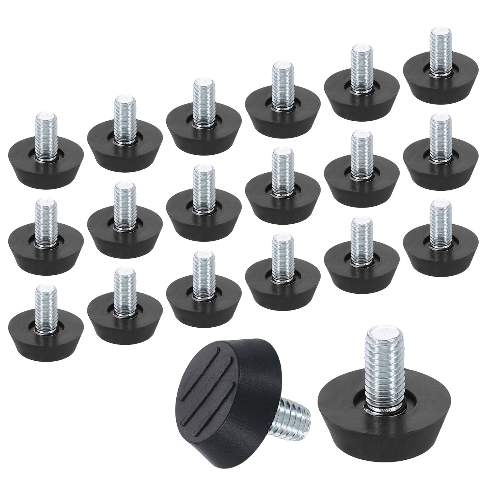 20Pcs M6 Thread Furniture Feet Levelers, 19x11 Adjustable Leveling Screw, Black gallery