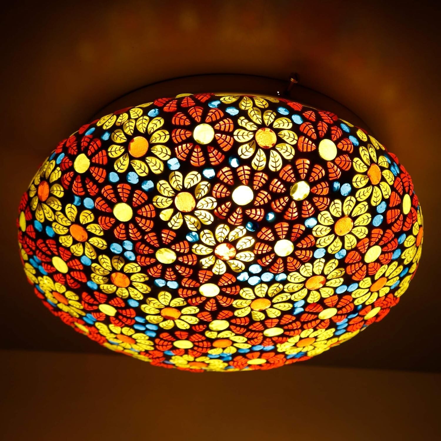 Handmade Turkish Mosaic Ceiling Light Colorful Glass Hanging Lamp home Decor gallery