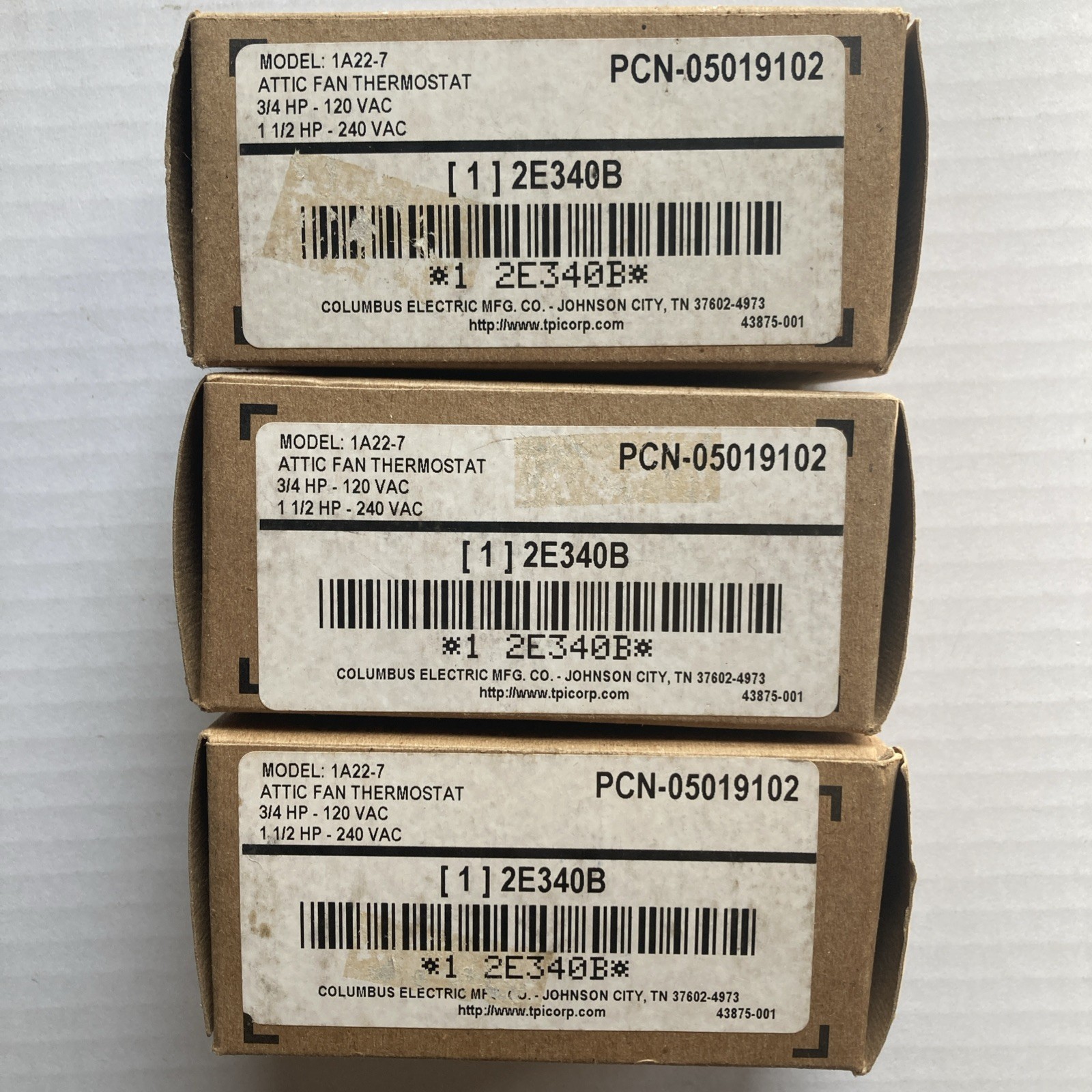 Attic Fan Thermostat Control Model: 1A22-7 Columbus Electric (lot of 3) gallery