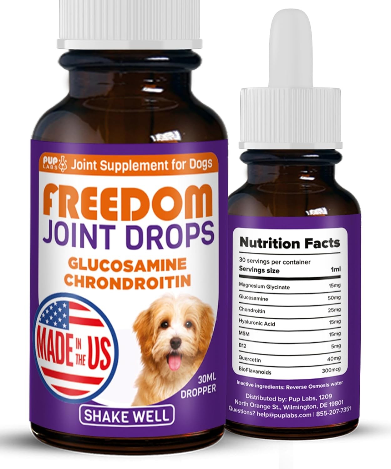 Freedom Joint Drops for Dogs with Hyaluronic Acid, MSM, Glucosamine, & Chondroit gallery