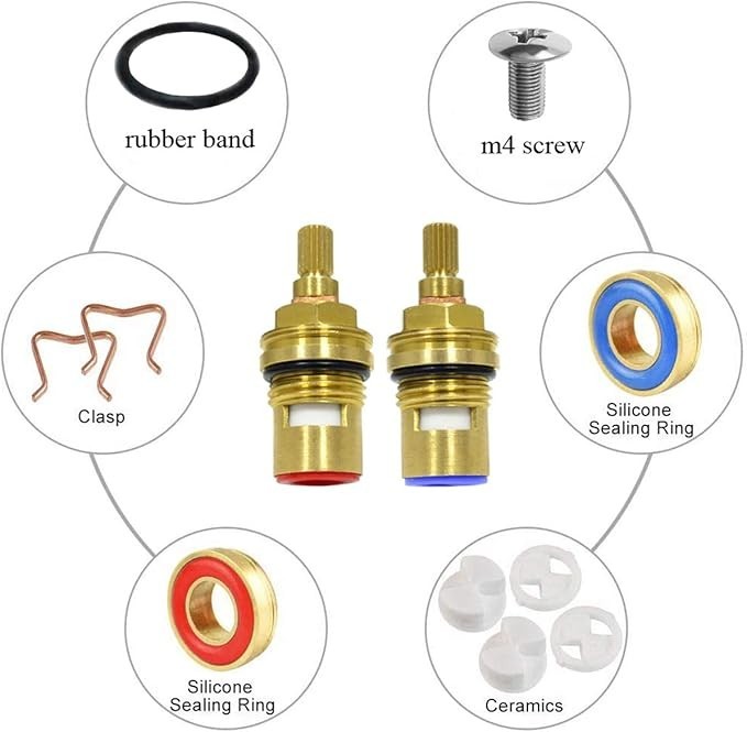 Replacement Brass Ceramic Disc Stem Cartridge Faucet Valve Quarter Turn gallery