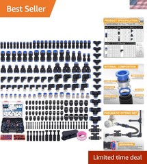 200 PCS Quick Connect Air Hose Fitting Assortment Kit,Push to Connect Fitting…
