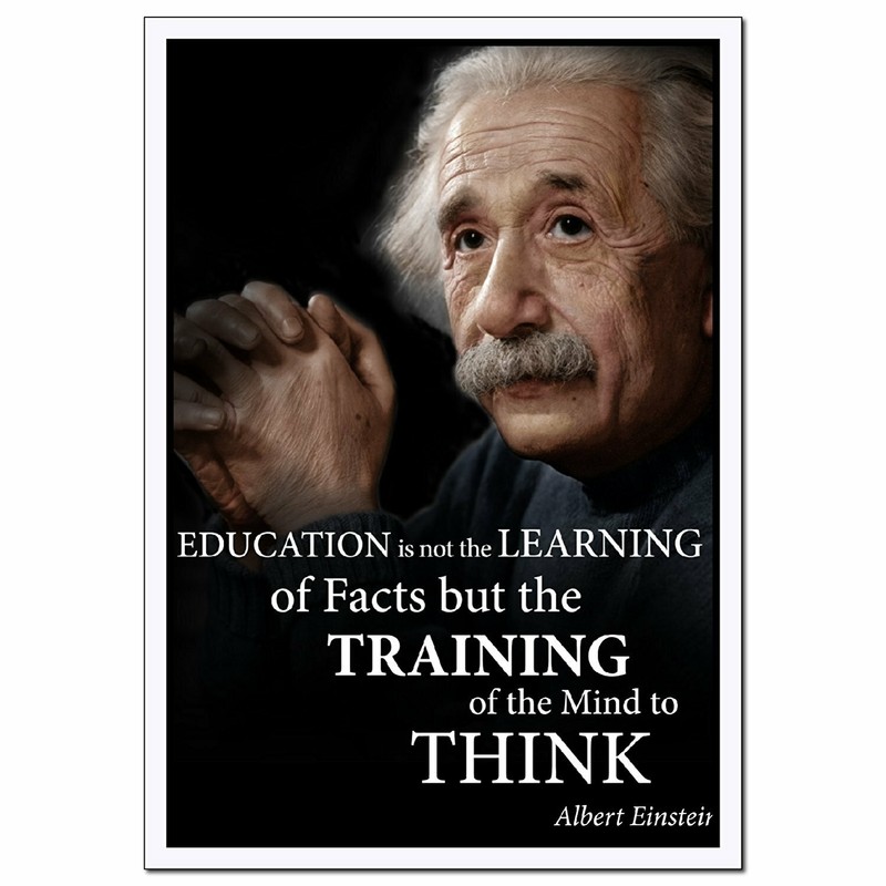 Albert Einstein education portrait poster quote print wall art gallery