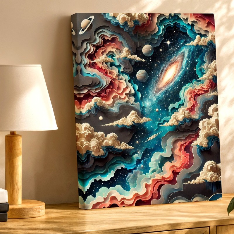 Wall Art Abstract Galaxy Space Cloudscape Celestial Nebula Canvas Print Decor gallery