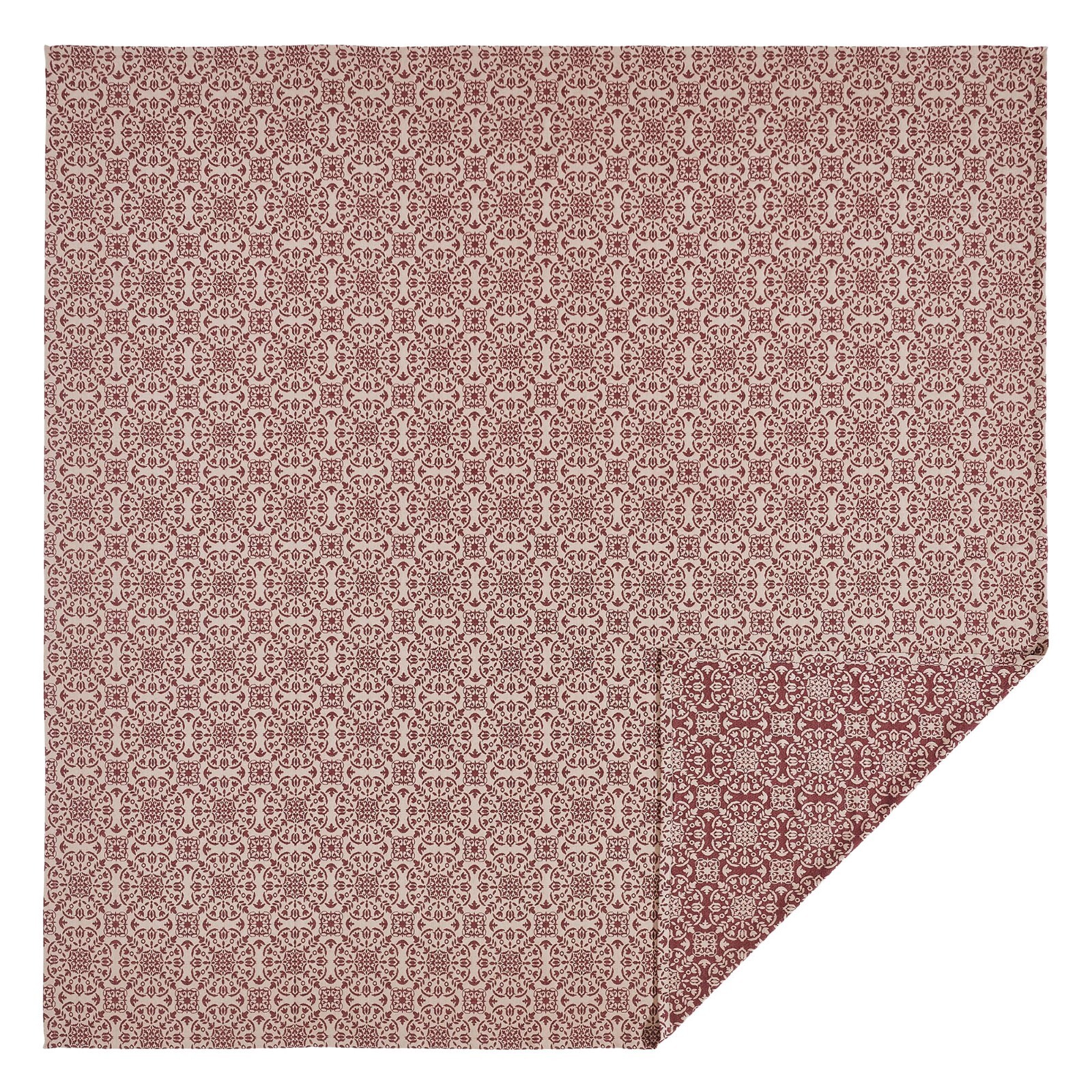 New Primitive MEDALLION OAT WINE RED KING COVERLET Bedspread Cover gallery