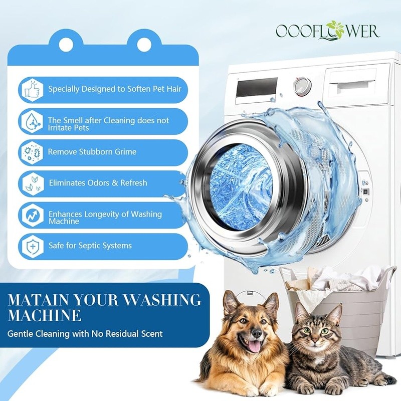 Washing Machine Cleaner Tablets Deep Clean Pet Odor Removal Septic Safe 60°C New gallery