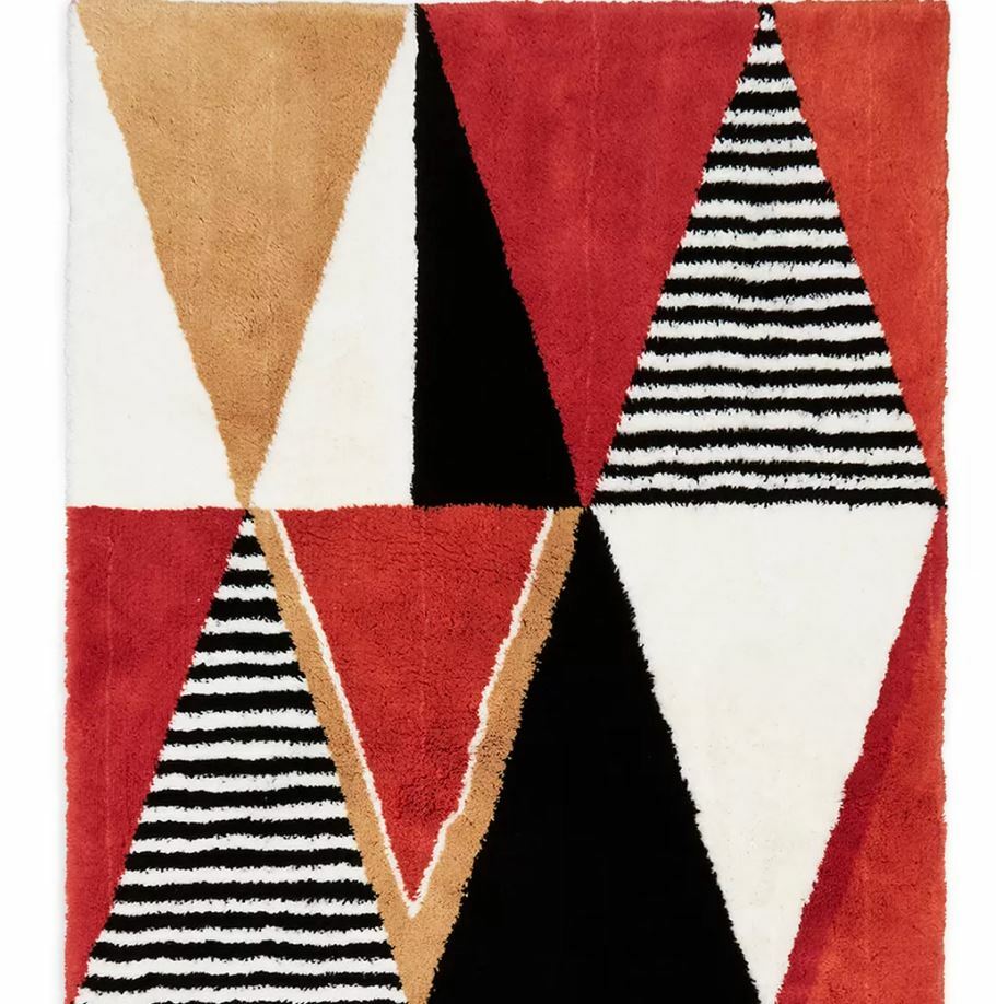 Abyss River Bath Rug COLOR: White/ Red /Gold 27" x 47" ~ Made in Portugal ~NWT gallery