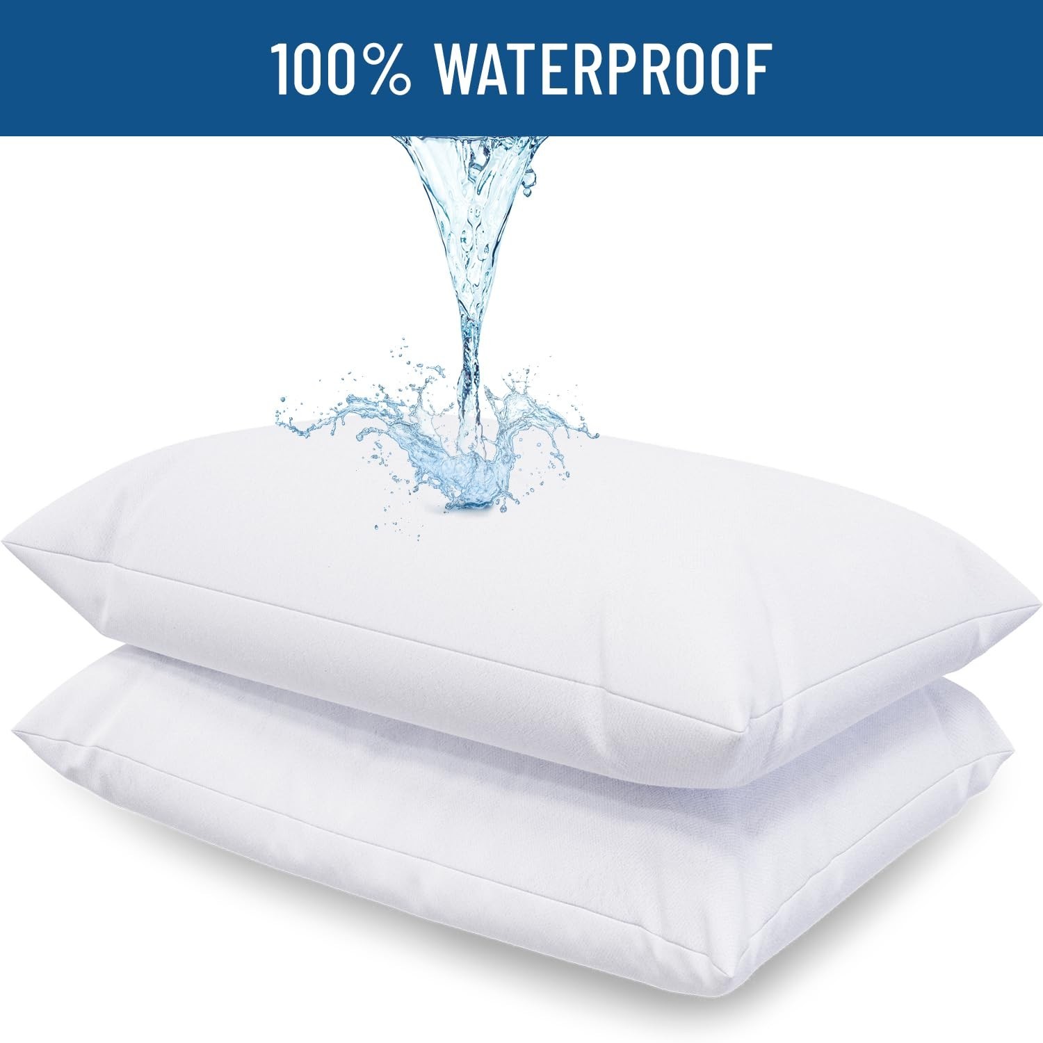 Waterproof Pillow Covers Zippered 4 Pack Standard Queen King Pillow Protectors gallery
