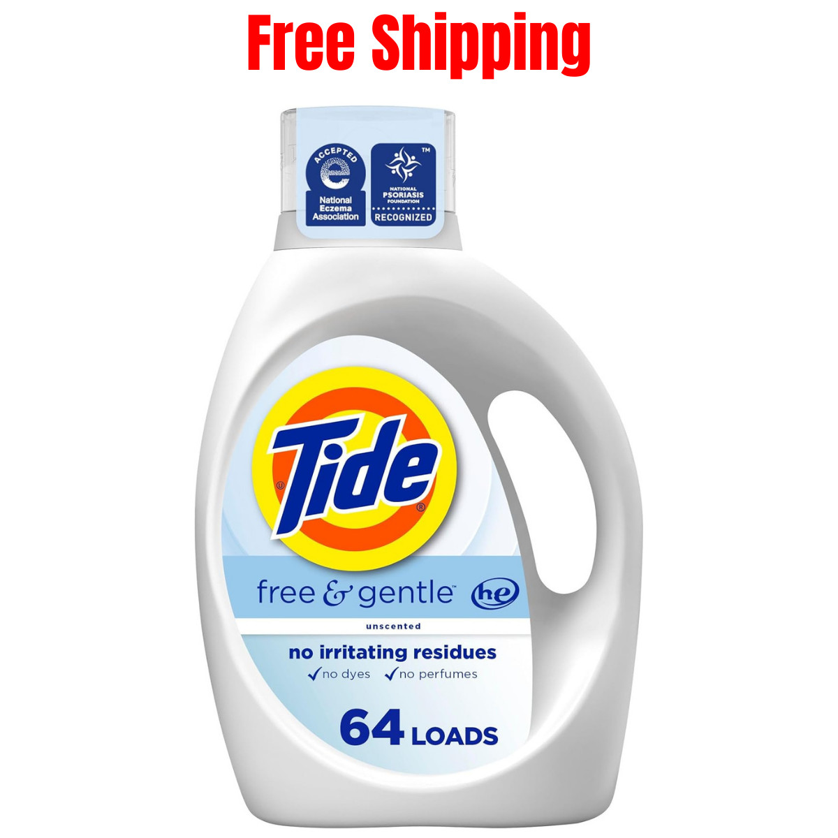 Tide Free & Gentle Liquid Laundry Detergent, 64 Loads, 84 fl oz Free Shipping gallery