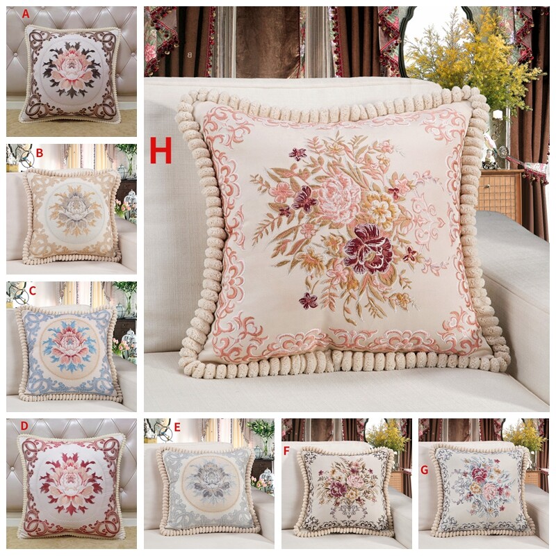 2PCS Throw Pillow Case Jacquard Floral Cushion Covers for Bedroom Sofa Decor gallery