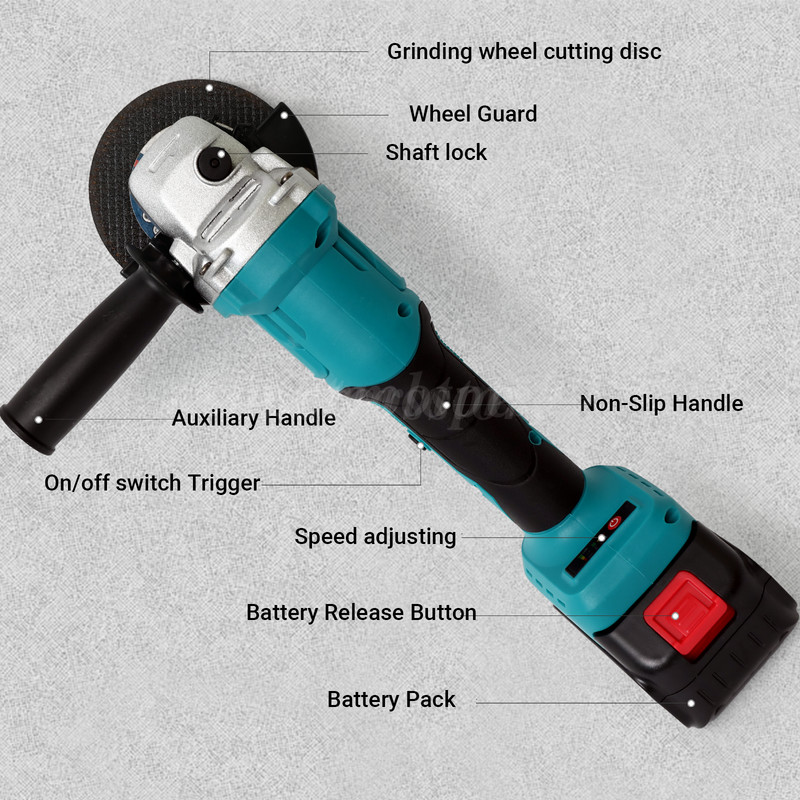Cordless 4-1/2 Power Angle Grinder for Makita 21V Max Battery Brushless 9000 RPM gallery