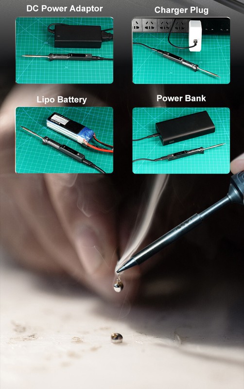 TS101 Miniware Portable Digital OLED Soldering Iron Kit PR-B2 Tip Interface gallery
