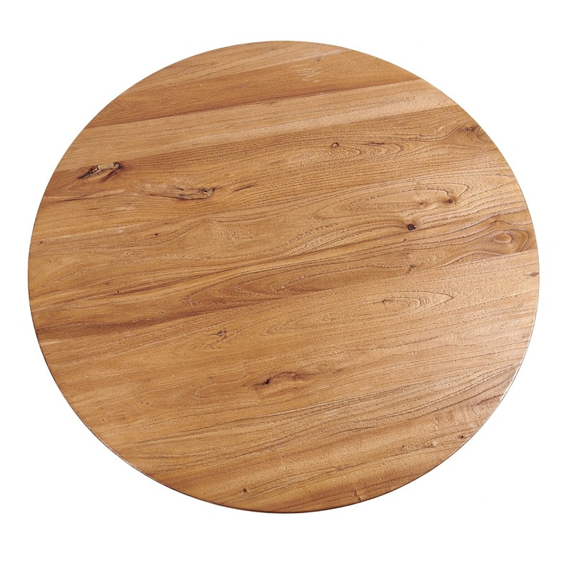 Rustic Round Old Elm Wooden Coffee Table Home Furniture for Living Room Decor gallery