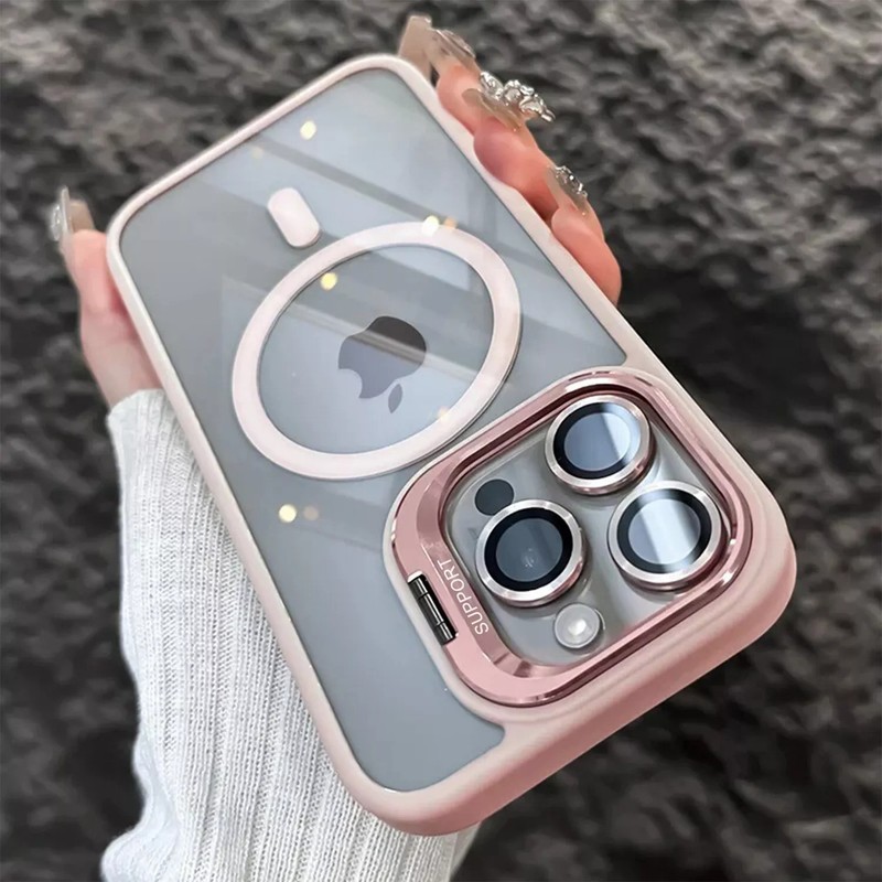 Camera Stand Mag Safe Case For iPhone 16 Pro Max 15 14 Plus 13 + Lens Protector gallery