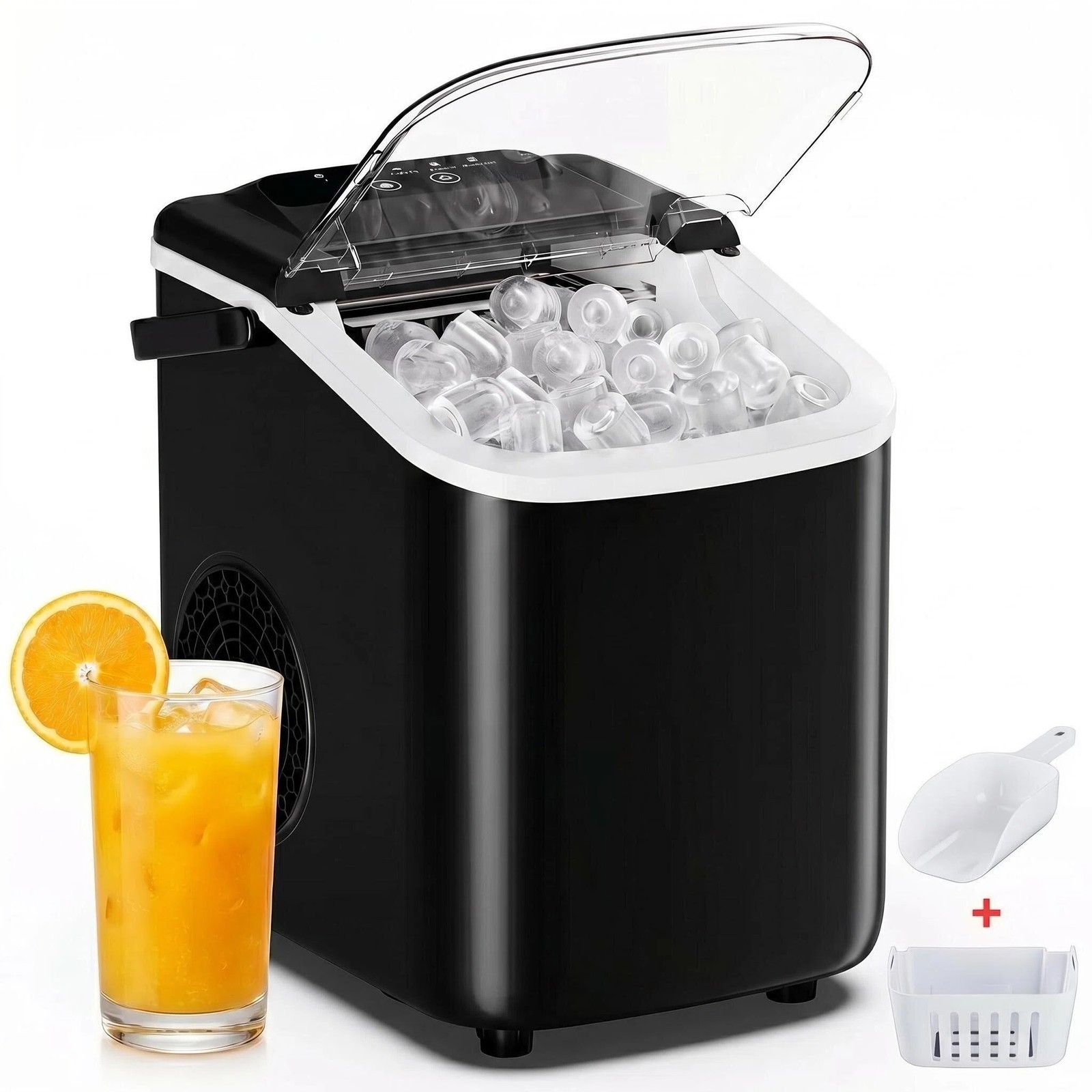 Nugget Ice Maker, 26Lbs Daily Capacity with Basket And Scoop, 1.2L gallery