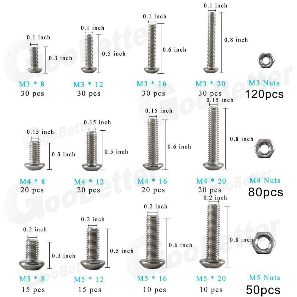 500x M3 4 M5 Button Head Socket Cap Screws Allen Bolts Hex Drive Stainless Steel